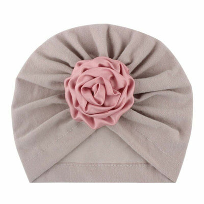 Flower Baby Hat Cute Soft Cotton Infant Toddler Girls Bonnet Turban Elastic Kids