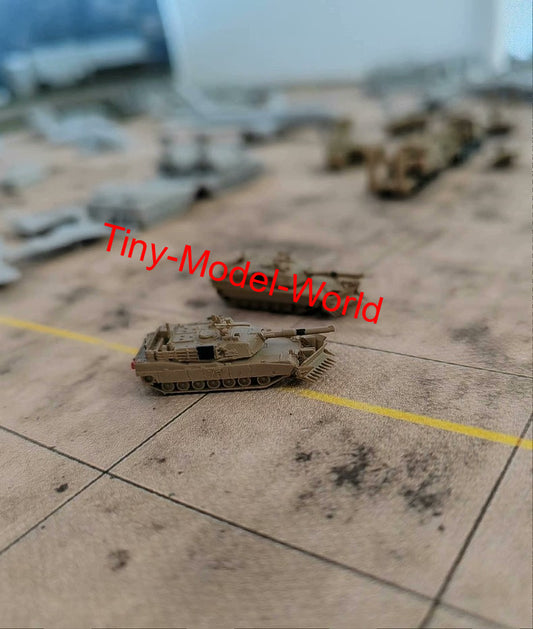 3D printed finished model 1/350 American M1A2 Tank engineering vehicle