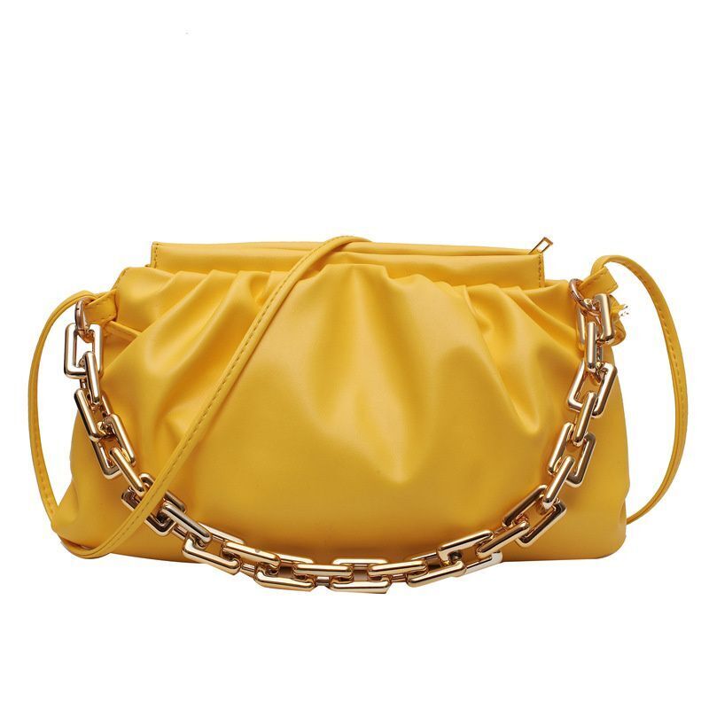 Retro Dumpling Shape Messenger Bag Chain Cloud Crossbody Shoulder Clutch Bag 1PC