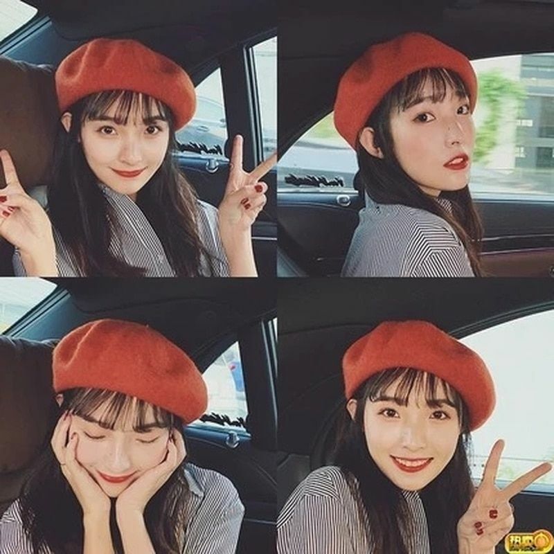 French Beret Caps Winter Warm Street Style Cap Wool Warm Beanie Hat Caps Hiking