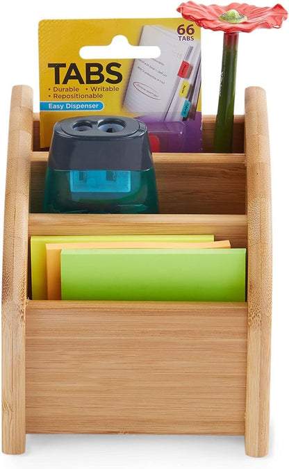 3 Tier Wooden Desk Organizer Bamboo Mini Storage Tabletop Makeup Organizer Gift