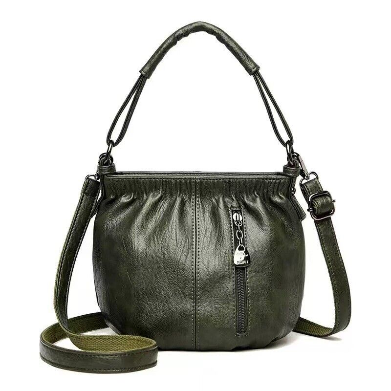 Retro Pleated Design Bucket Bag Fashion All-match Shoulder Messenger Bags For Wo