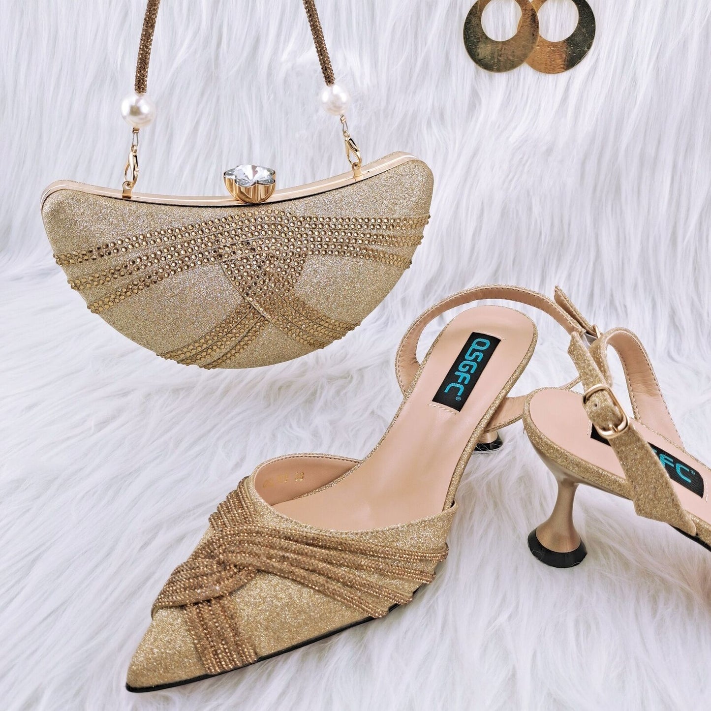 With Cashew Bag Exquisite Banquet Ladies Shoes And Bag