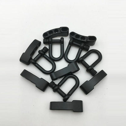 2PCS Flat Adjustable Shackle Buckle Clasp Survival Paracord Bracelet Parachute