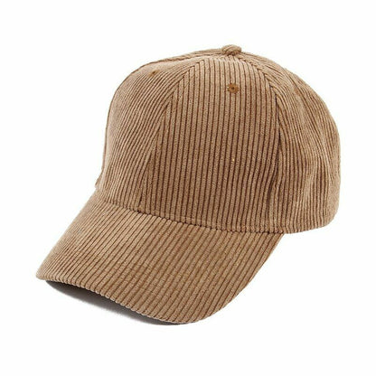 Baseball Caps Adjustable Black Beige Plain Color Corduroy Hats Women Mens Casual