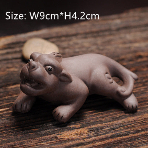 Wild Animal Statue Small Size Chinese Yixing Zisha Purple Clay Home Desk Tea Pet