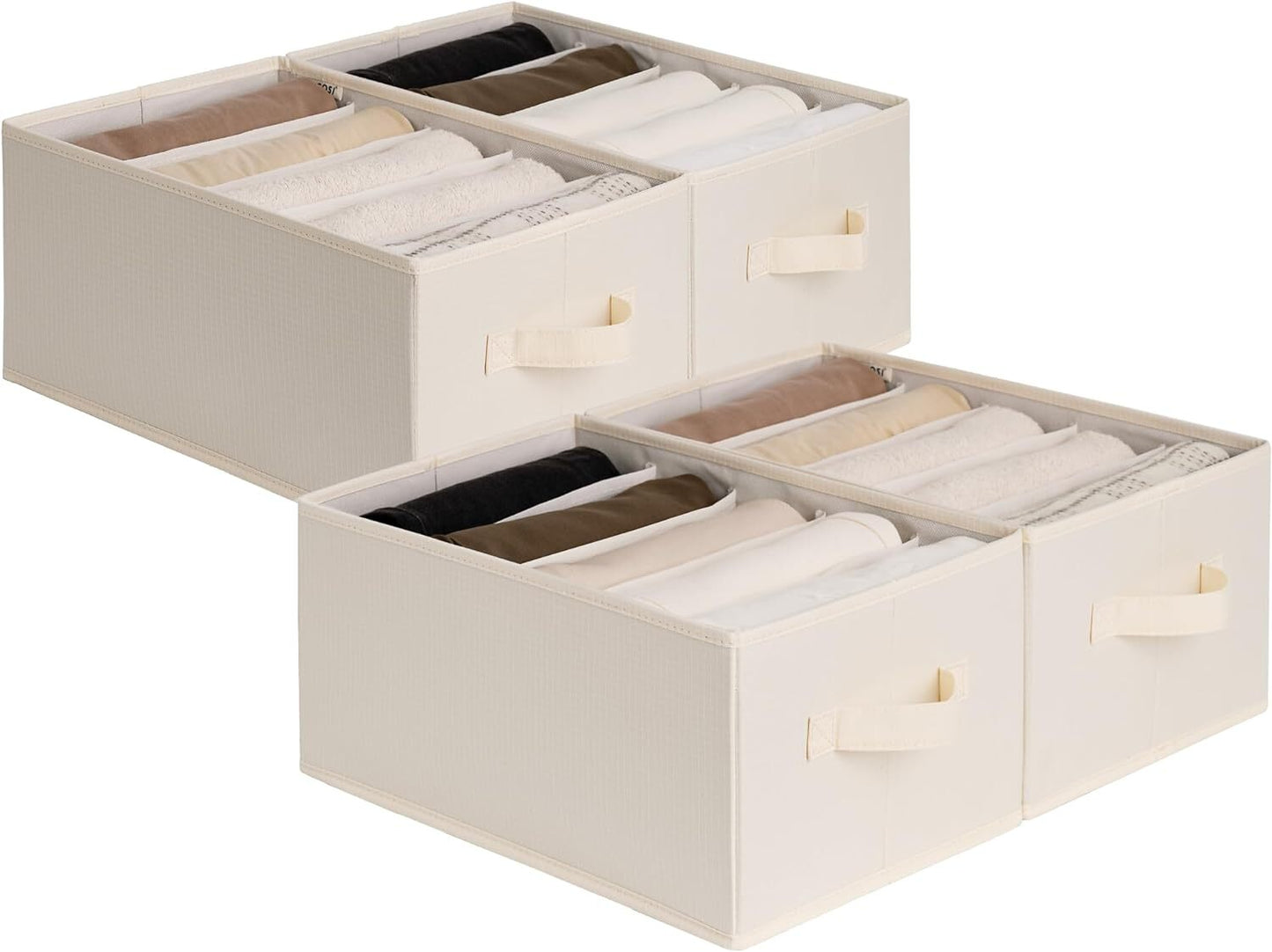 4X Wardrobe Clothes Organizer Jeans Compartment Storage Box Foldable Drawer Cube