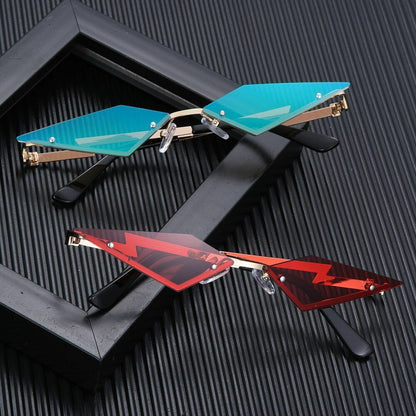 Sunglasses Diamond Shape Retro Sun Glasses UV400 Trendy Narrow Frame Streetwear