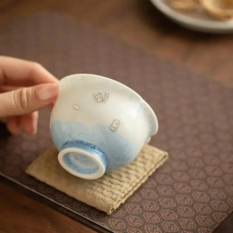 95ML Jingdezhen Crystalline Glaze Ceramic Tea Set Master Cup Tasting Tea Cup