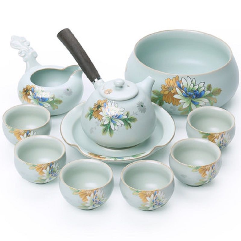 Boutique Ruyao Craft Tea Set Chinese Ceramic Tea Pot Matching Tea Cup Filter Net