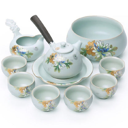 Boutique Ruyao Craft Tea Set Chinese Ceramic Tea Pot Matching Tea Cup Filter Net