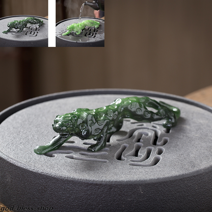 Chinese Resin Tea Pet Leopard Color Change Table Decoration Creative Tea Play