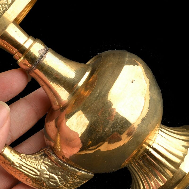 19cm New Copper Buddhism Water Purification Bottle Kettle Tribute Home Decor