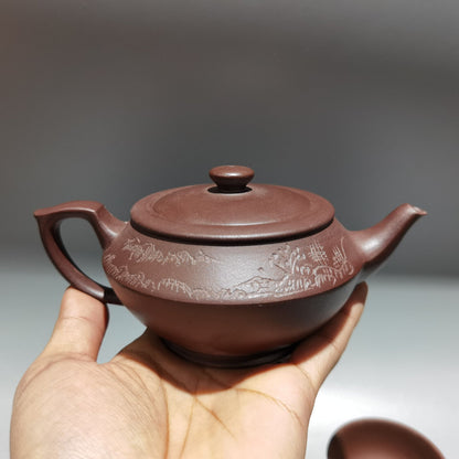 Chinese Yixing Zisha Clay Handmade Exquisite Teapot（汉云套壶 低款：时大彬）