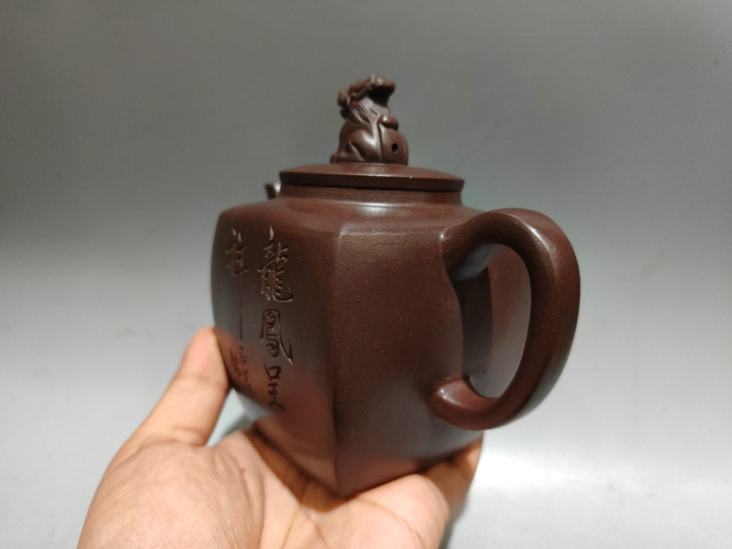 Chinese Yixing Zisha Clay Handmade Exquisite Dragon&Phoenix Teapot 31236