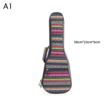 Ethnic Style Thicken Ukulele Bag Case Backpack 21 23 26 Inch Ukelele Mini Guitar