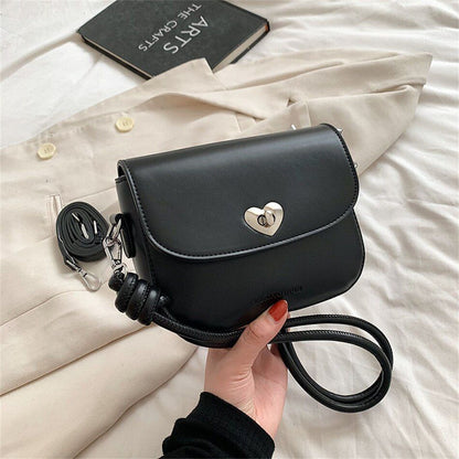 Fashion Heart-shaped Lock Women Small Side Shoulder Bag Crossbody Purse Handbags