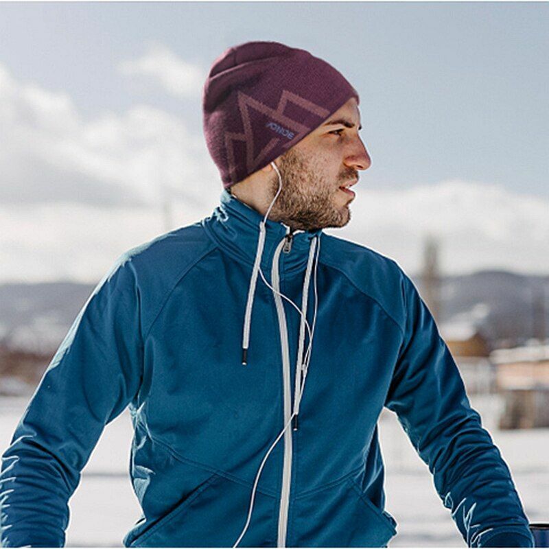 Winter Hat Wool Knitted Windproof Thick Warm Outdoor Sport Skiing Snowboarding