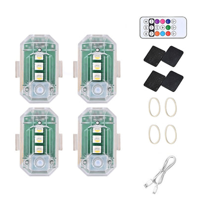4Pcs Wireless Strobe Light RGB 8 Colors 10 Modes with Remote Control Lights