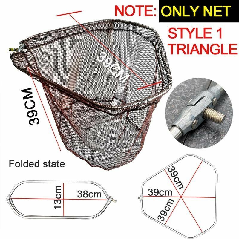 Folding Fishing Net Ultralight Portable Carbon Triangle Fly Hand Dip Tackle Tank
