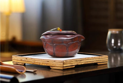 250cc chinese Yixing Handmade Zisha GaiWan Purple Clay tea cup Gongfu tureen