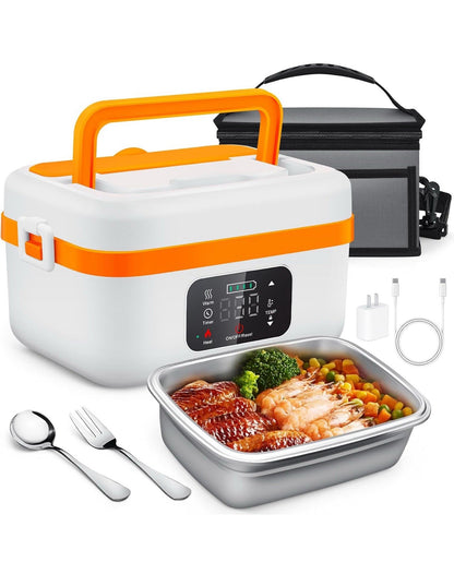 Cordless Electric Lunch Box Adults Programmable Rechargeable Food Warmer