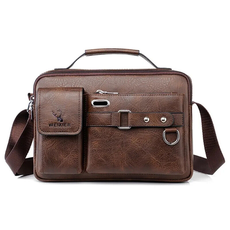 Men's Shoulder PU Leather Handbag Business Travel Man Crossbody Men Bag