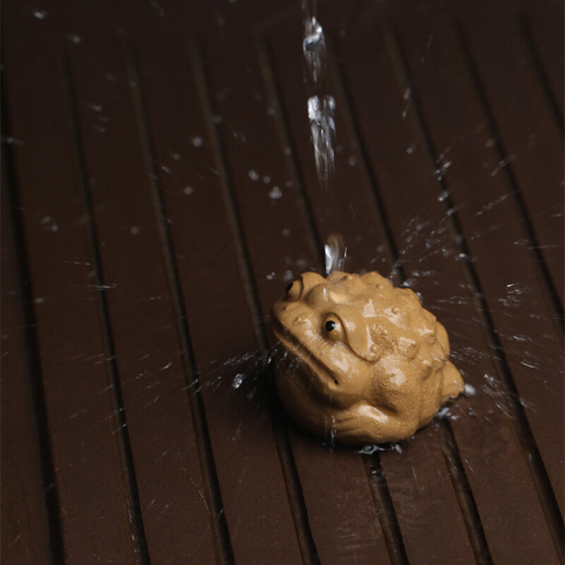 Wealthy Mascot Golden Frog Handmade Artware Zisha Duan Clay Tea Pet Ornament New