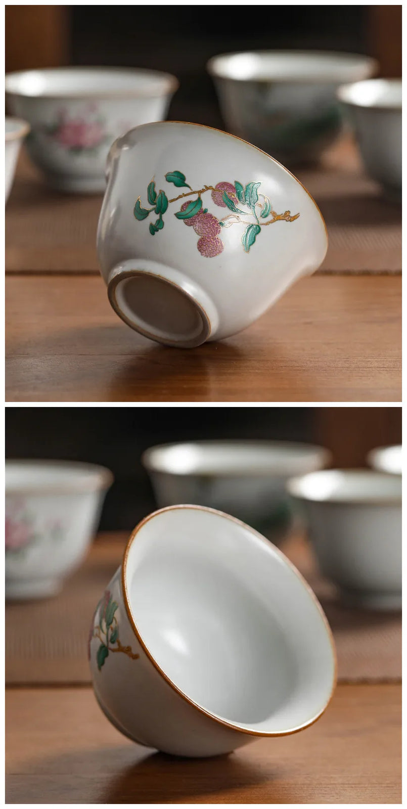 100ml Boutique Ru Kiln Teacup Travel Personal Meditation Cup Handmade Ceramic