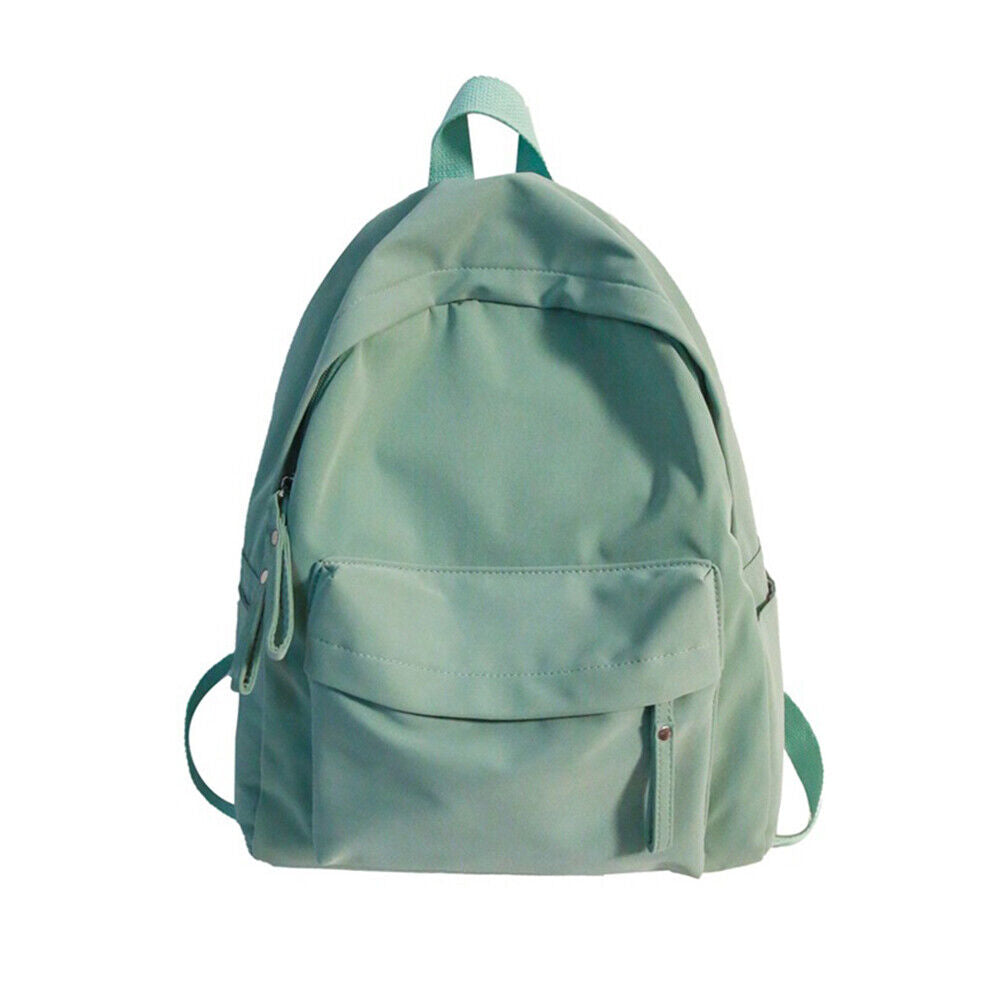 Waterproof Nylon School Bags Solid Color Backpack Anti-theft Shoulder Bag Simple