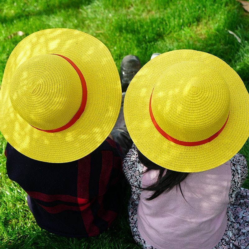 Unisex Caps One Piece Straw Hat Neck String Luffy Flat Cosplay Japanese Cartoon