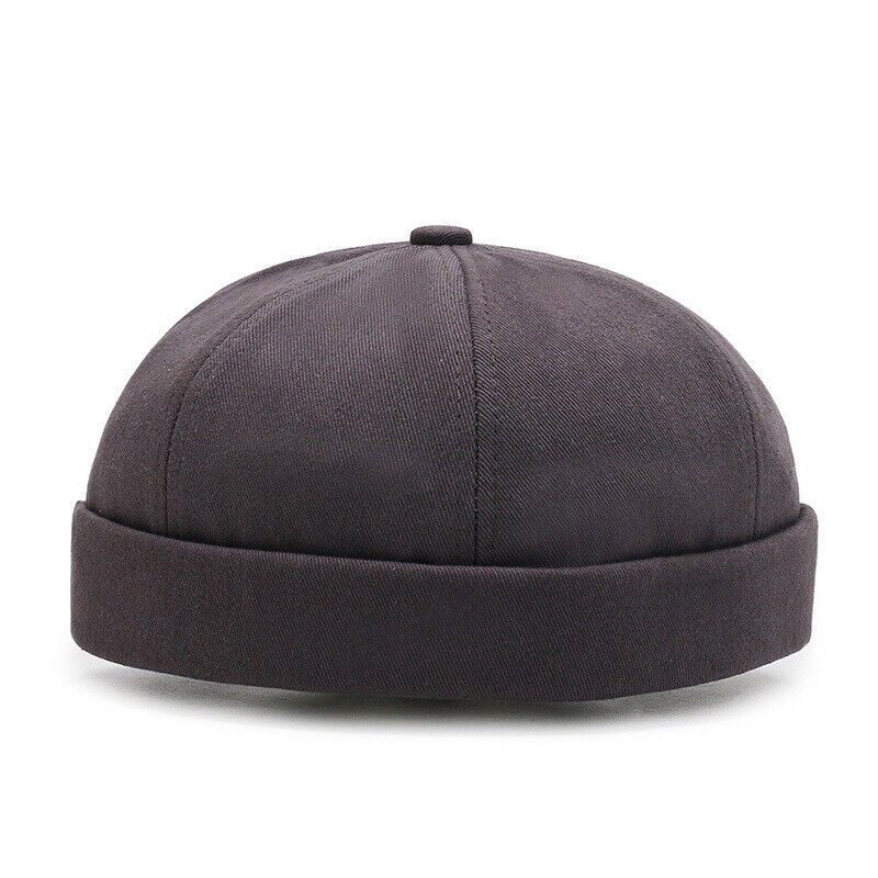 Men's Retro Brimless Hat Skull cap Sailor Cap Beanie Rolled Cuff Adjustable*