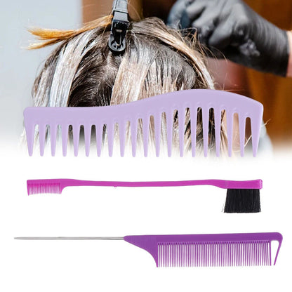 3 Peines Cepillos de Peluqueria Barbero Accesorio Para el Cabello Pintar Teñir