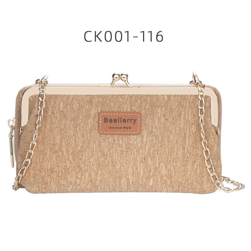 Wallets Wood Grain Chain Long Phone Holder Classic Purse Zipper Wallet 11*5*20CM