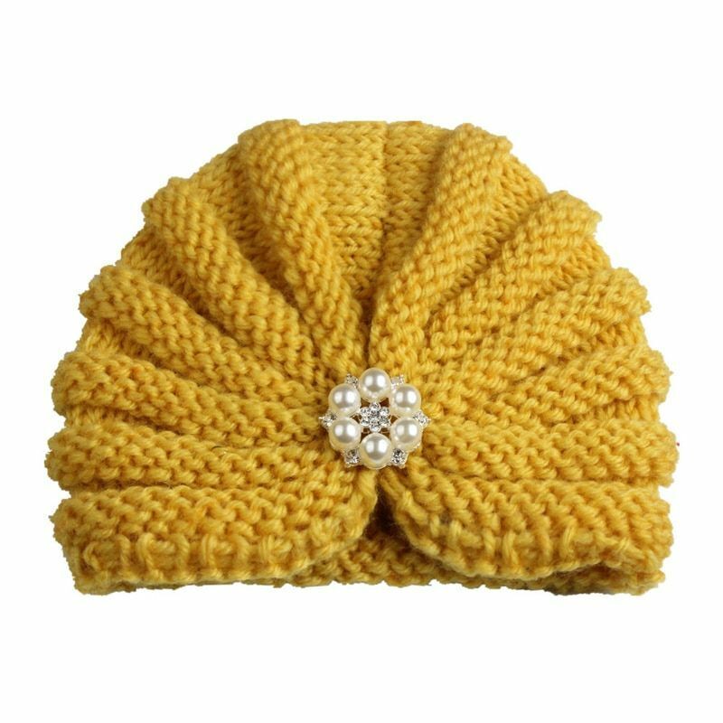 Baby Hat Knitted Winter Girls Bonnet Beanie Turban Newborn Cap Boys Accessories
