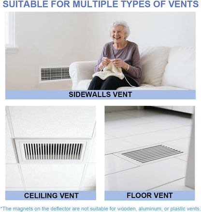 2PCS Transparent, Powerful Magnetic Vent Deflector, Vent Deflectors for Home Flo