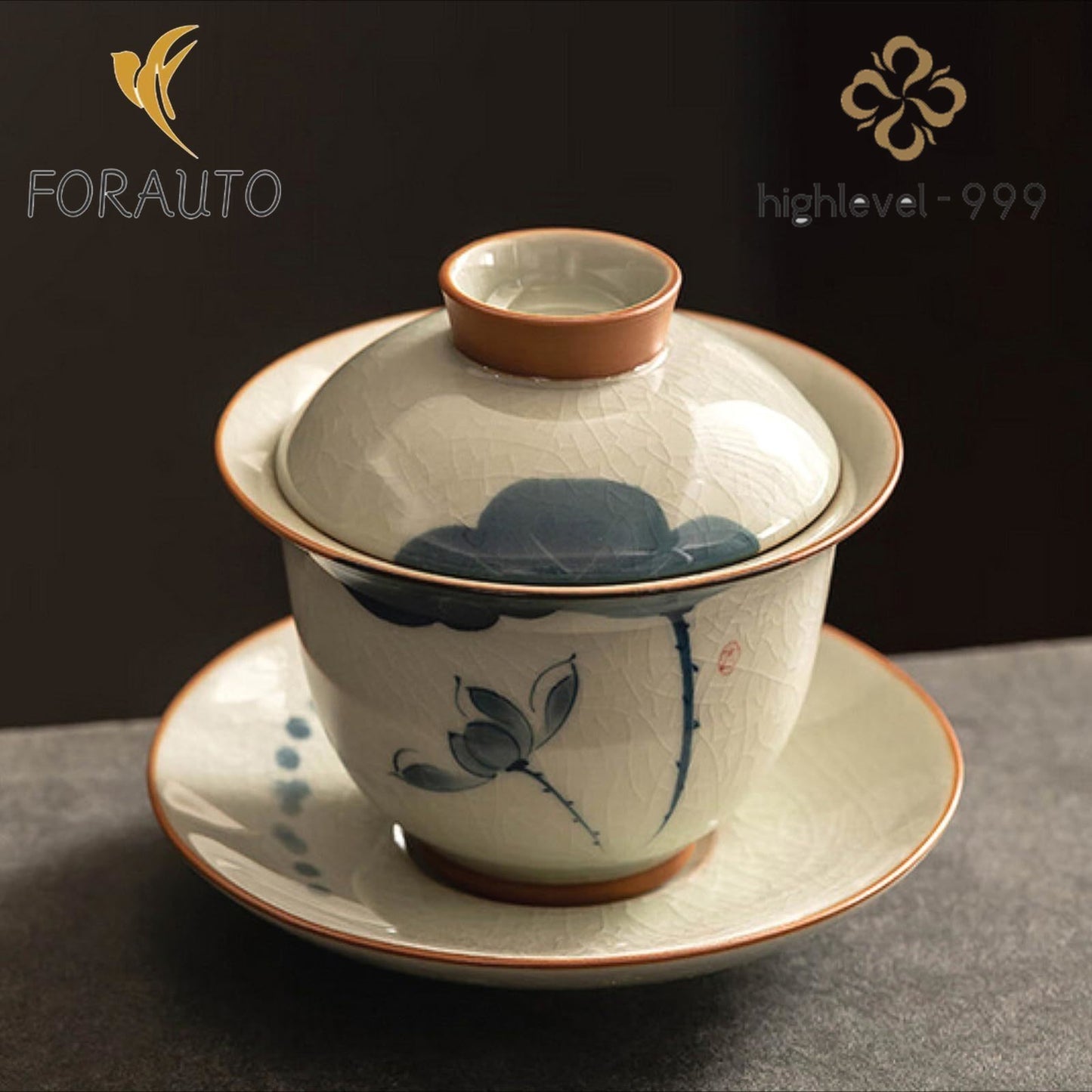 Ceramics Ancient Gaiwan Tea Bowl 140ml 4.8oz Kungfu Tea Set Teacup