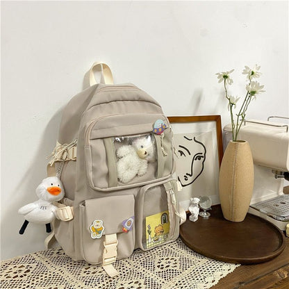 Cute Large Backpack Waterproof Nylon Schoolbags College Laptop Bags 30*12*41 CM