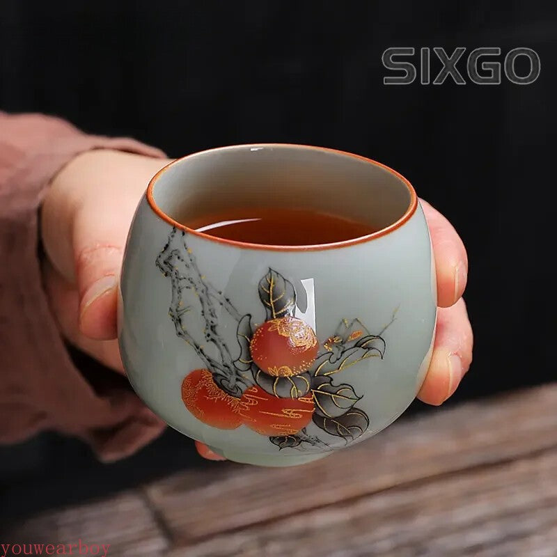1pc Tea Accessories Kiln Restoring Ancient Ways Celadon Teacup Porcelain Chinese