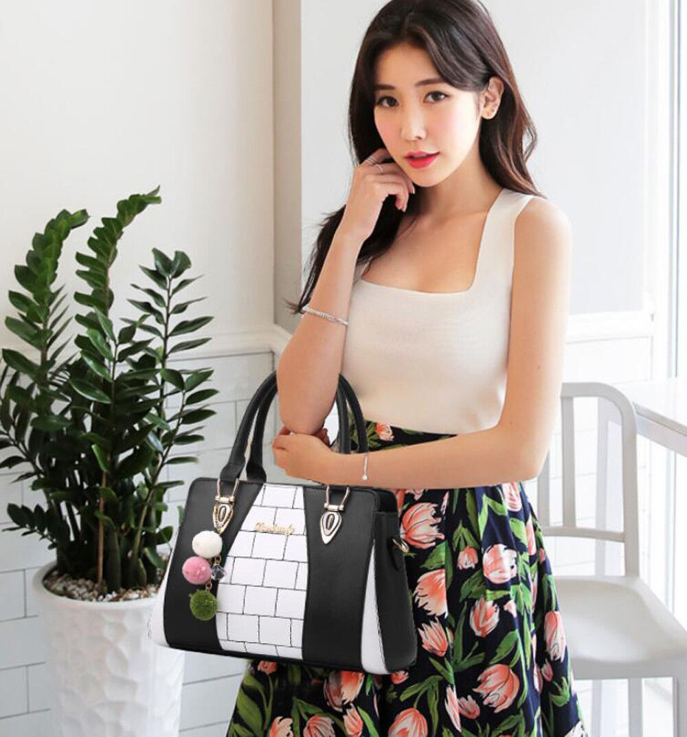 Womens PU Leather Bag Purse Shoulder Handbags Tote Messenger Satchel Cross Body