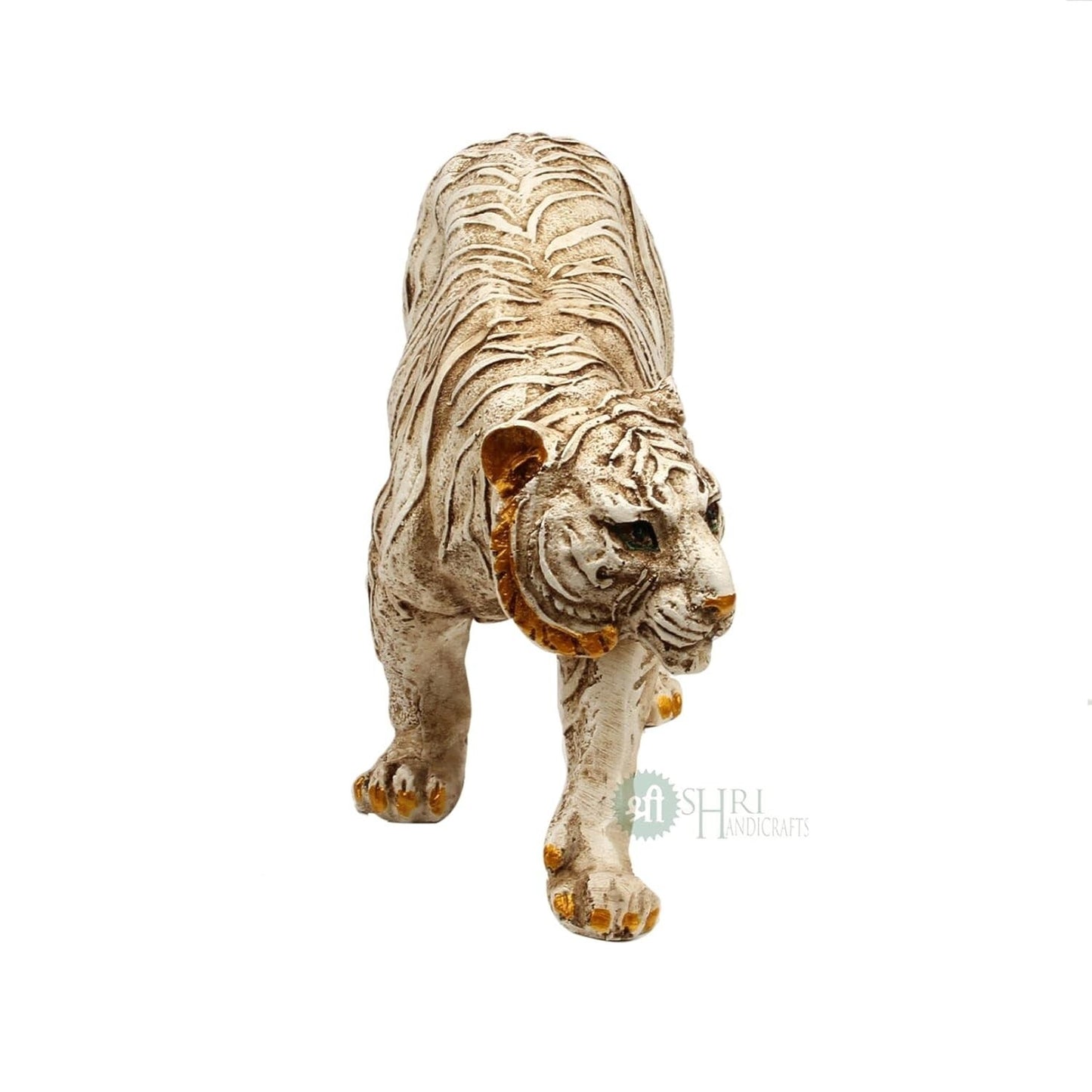 Polyresin Tiger Walking Idol Figurines Gifts for Home Decor Statue