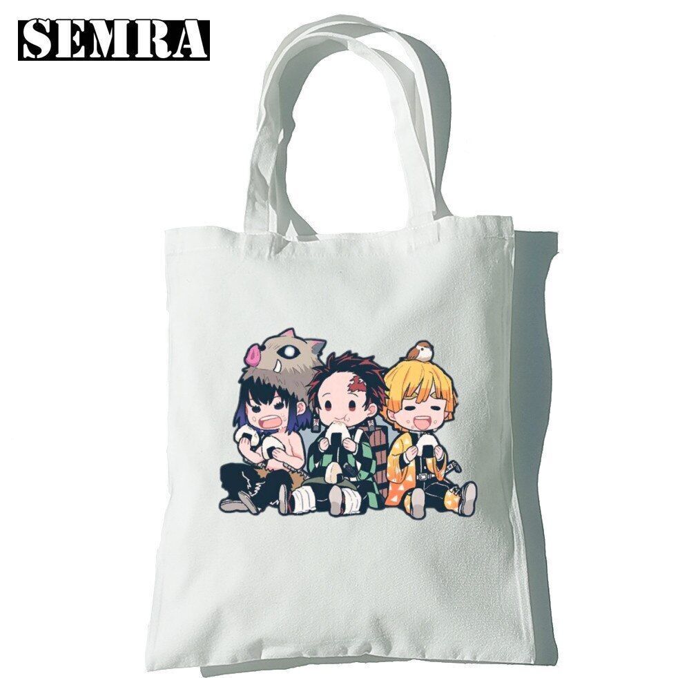 Canvas Tote Shoulder Bag Student Teacher Large Square Purse White / Black Pouch