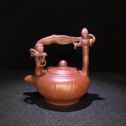 vintage chinese yixing purple clay teapot zisha ceremony teaware collection rare