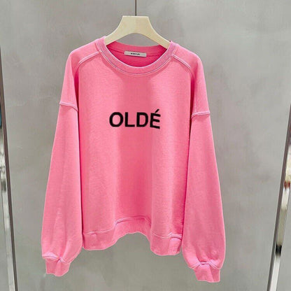 Sweatshirt Bag O-neck Pullover Hoodies Long- Sleeve Tops Lady Sweatshirts