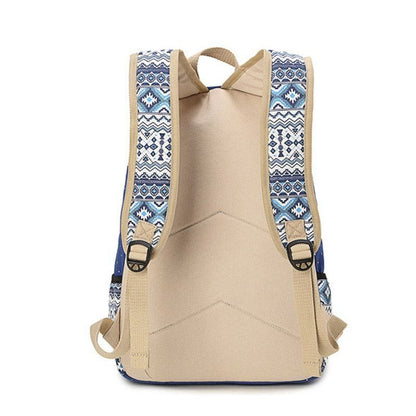 Canvas Printing Backpack School Bag Cute Black Polyester Purse Gray/Black/Purple