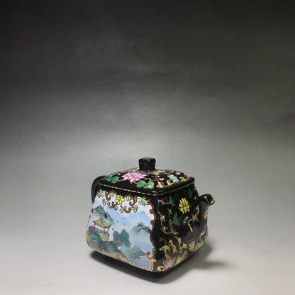 Chinese Yixing Zisha Clay Handmade Exquisite Teapot （四方雅韵 底款：陈涛手制）