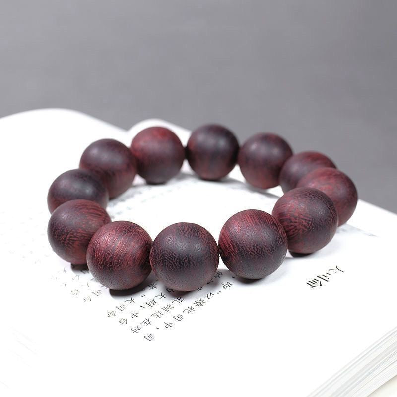 Vietnam Nha Trang Dragon Belly Frosted Red Agarwood Bracelet Red Earth Wood Bead