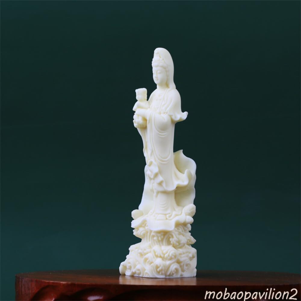 20cm New Guanyin Bodhisattva Lotus Sitting Guanyin Buddha Statue Ornaments