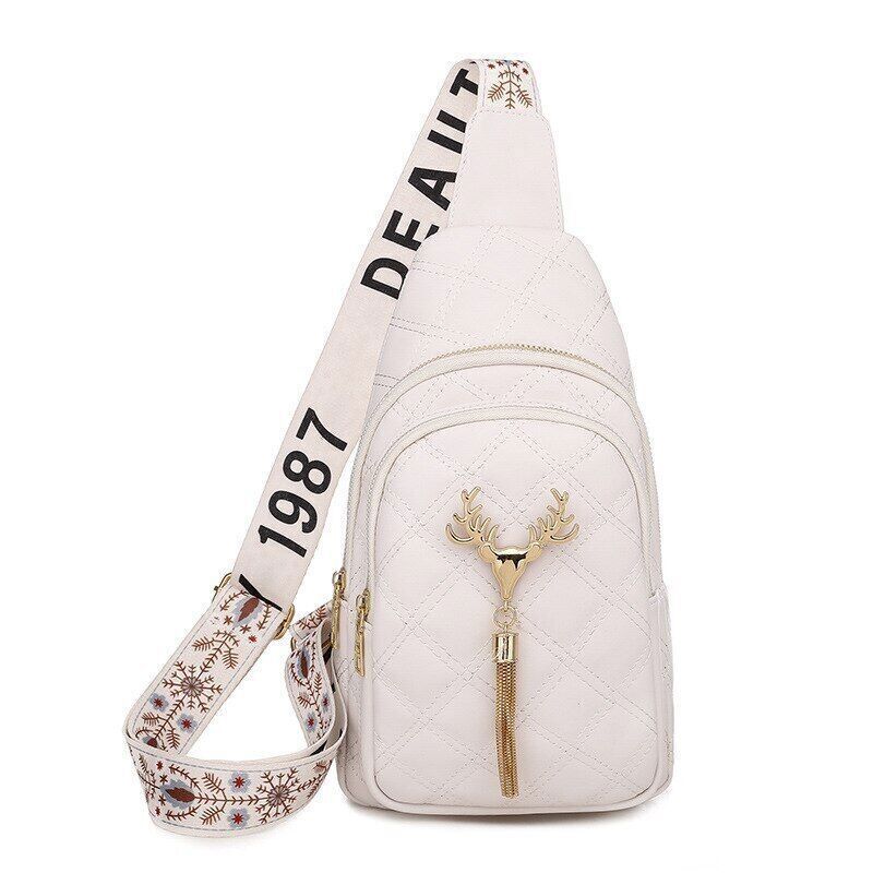 Tassels Women Crossbody Bags Chest Bag PU Waist Belt Bag Handbag
