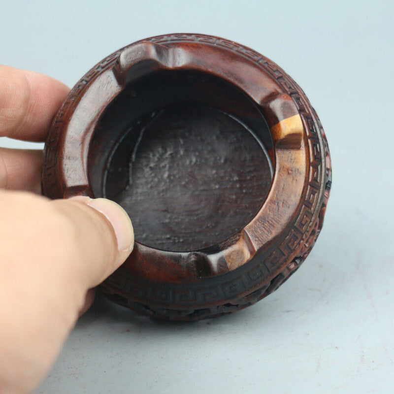 8cm Chinese Rosewood Carved Nice Drum Style Stand Display